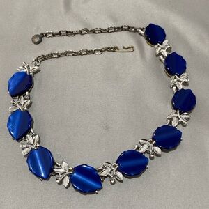 Coro Necklace Blue Thermoset Blue Unmarked